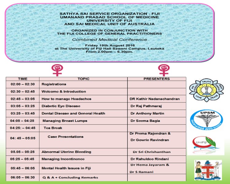 Programme of Conference at the UPSM (Medical School)